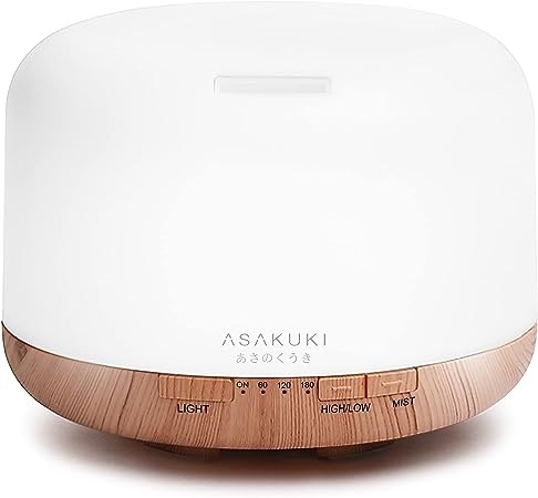 Aroma difuzér ASAKUKI, svetlé drevo 500 ml s diaľkovým ovládačom