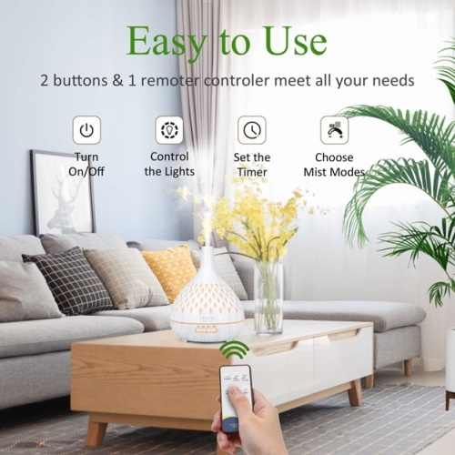 Aroma difuzér ASAKUKI váza, biele drevo 400 ml