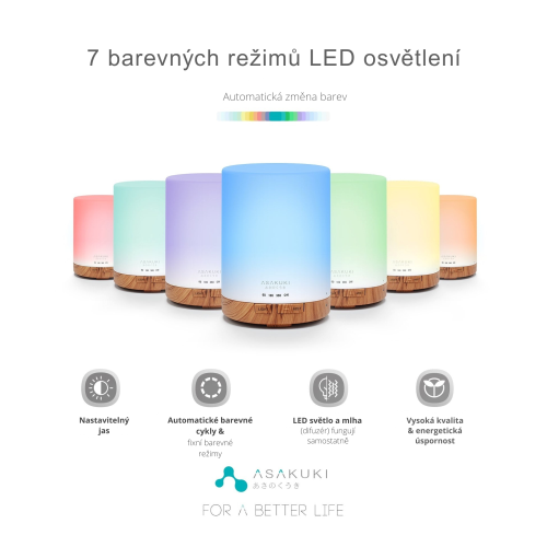 Aroma difuzér ASAKUKI - světlé dřevo 300 ml