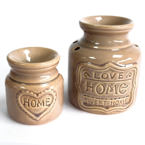 Aroma Lampa - Love Home Sweet Home, tmavě béžová (11 x 9 cm)