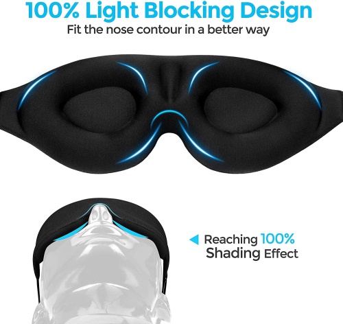 Maska na spaní WAYA 3D Premium, černá