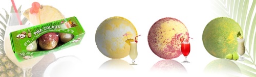Sada 3 šumivých bômb do kúpeľa - Piňa Colada
