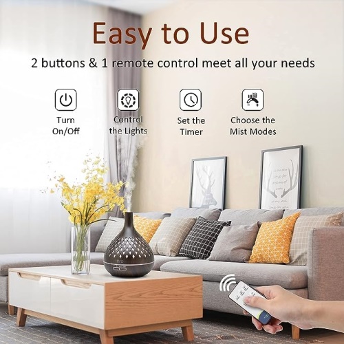 Aroma difuzér ASAKUKI váza, černé dřevo 400 ml