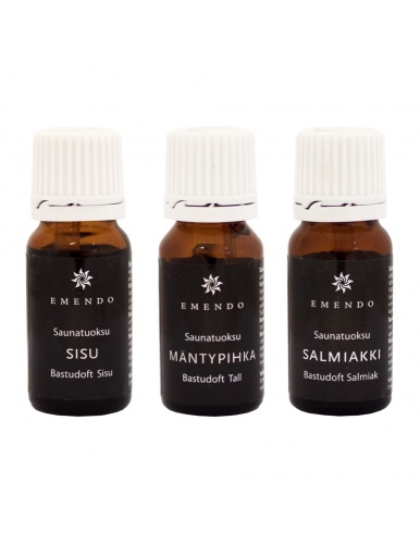 Set vůní do sauny Salmiac, Borovice a Sisu 3×10 ml