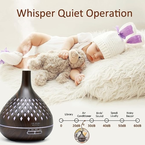 Aroma difuzér ASAKUKI váza, černé dřevo 400 ml