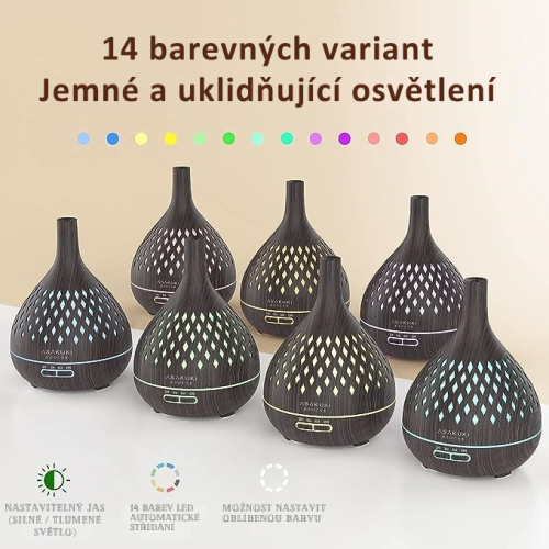 Aroma difuzér ASAKUKI váza - čierne drevo 400 ml