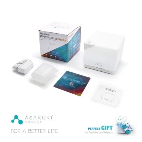 Aroma difuzér ASAKUKI velkokapacitní - bílé dřevo 700 ml