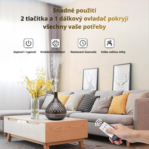 Aroma difuzér ASAKUKI váza - čierne drevo 400 ml
