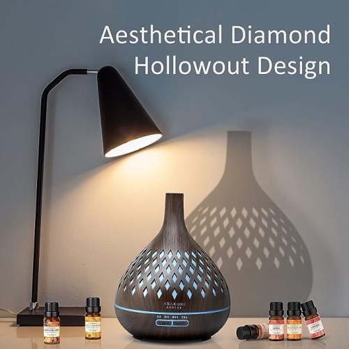 Aroma difuzér ASAKUKI váza, černé dřevo 400 ml