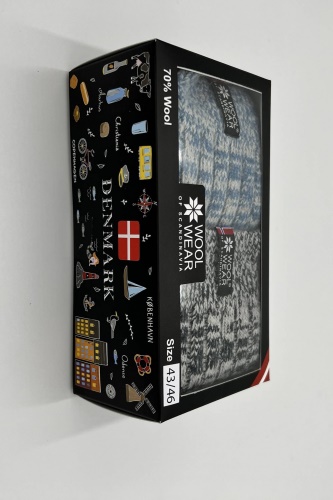 Teplé vlnené ponožky z 70% vlny - darčekové balenie 2ks 43/46, šedá a modrá