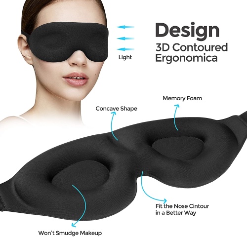 Cestovatelský set polštář na krk a 3D maska na spaní - špunty do uší zdarma