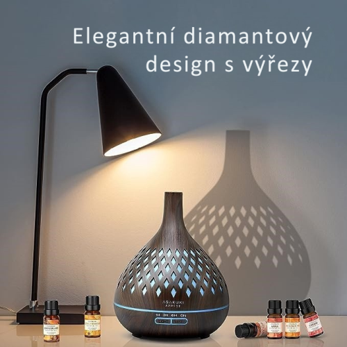 Aroma difuzér ASAKUKI váza - čierne drevo 400 ml