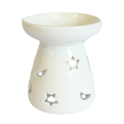 Bílá Aroma Lampa - Měsíc & Hvězdy (5 x 7 cm)