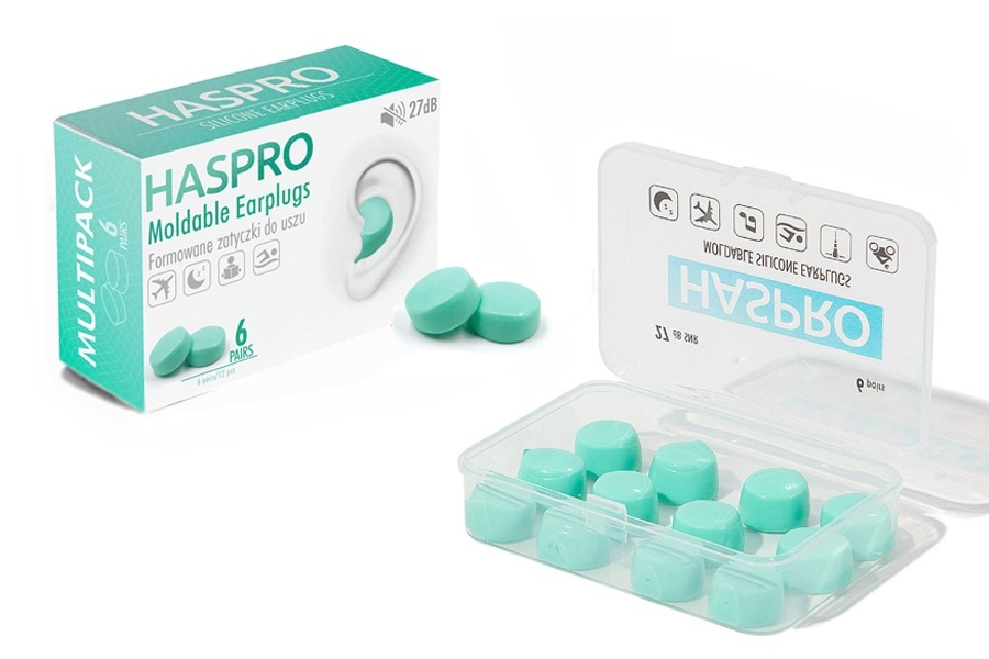 Špunty do uší HASPRO tvarovatelné - Silikonové 12ks