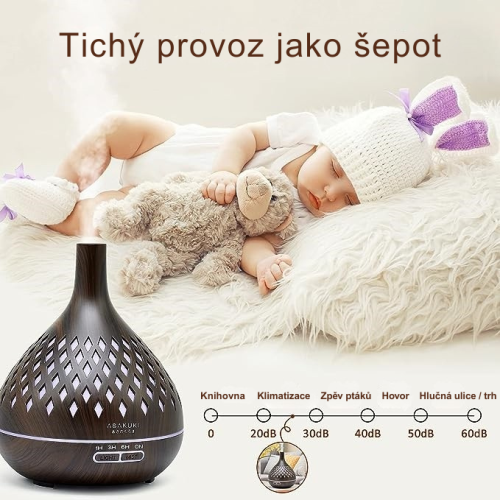 Aroma difuzér ASAKUKI váza - čierne drevo 400 ml