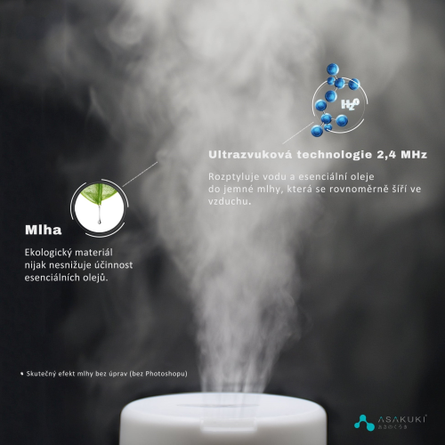 Aroma difuzér ASAKUKI - světlé dřevo 300 ml