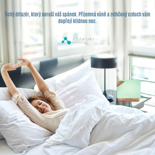 Aroma difuzér ASAKUKI velkokapacitní - bílé dřevo 700 ml