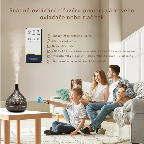 Aroma difuzér ASAKUKI váza - čierne drevo 400 ml